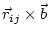 $\displaystyle \vec{r}_{ij} \times \vec{b}$