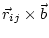 $\displaystyle \vec{r}_{ij} \times \vec{b}$