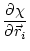 $\displaystyle \frac{\partial \chi}{\partial \vec{r}_i}$