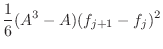 $\displaystyle \frac{1}{6}(A^3-A)(f_{j+1} - f_j)^2$